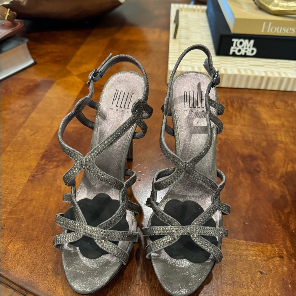 Pelle Moda Strappy Rhinestone Evening Shoes